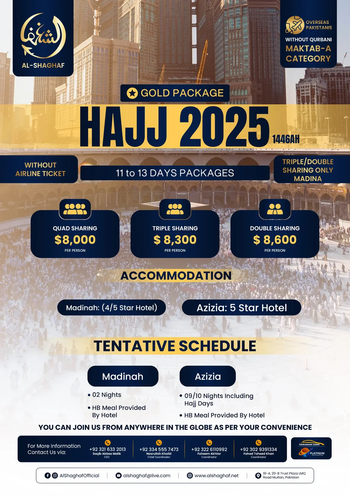 Gold Hajj Package for Overseas